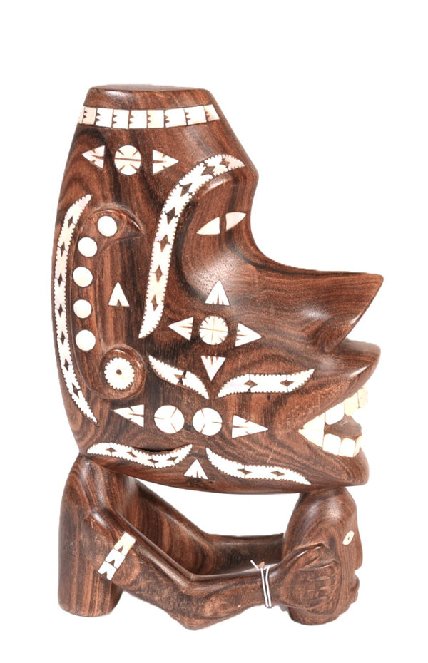 South Pacific Inlaid Shell Tiki Head