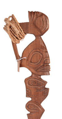 South Pacific Wood Tiki Figure with Rope