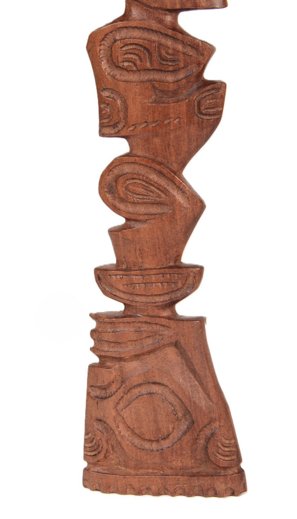 South Pacific Wood Tiki Figure with Rope