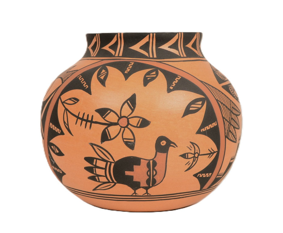 Jemez Pueblo Polychrome Pottery Jar By Reyes Madalena