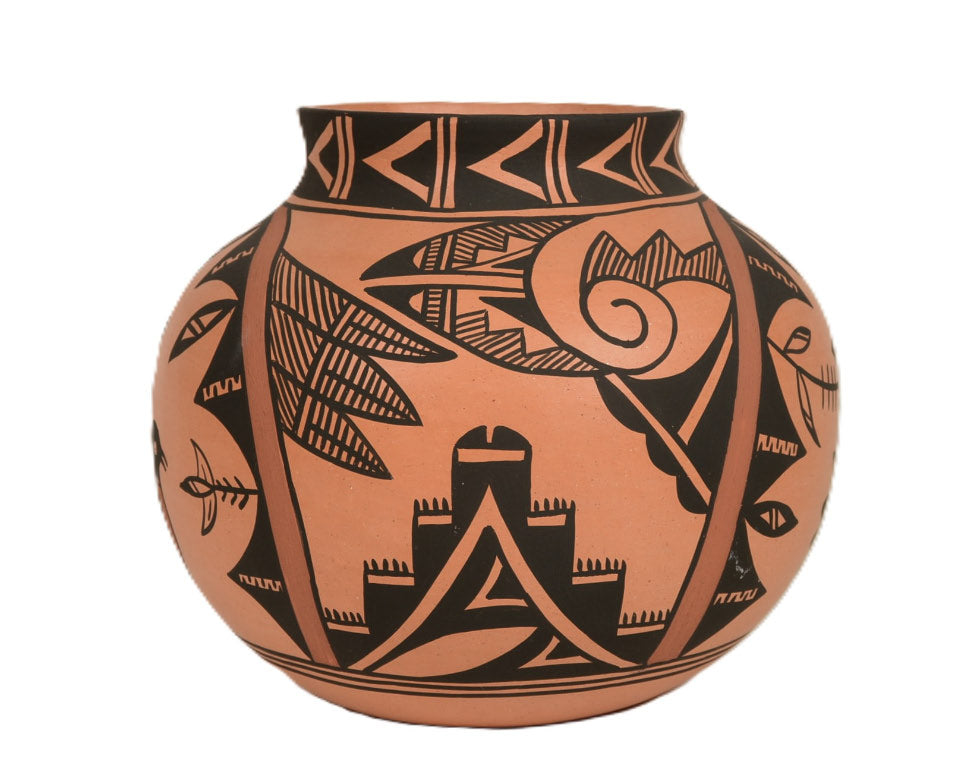 Jemez Pueblo Polychrome Pottery Jar By Reyes Madalena
