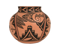 Jemez Pueblo Polychrome Pottery Jar By Reyes Madalena