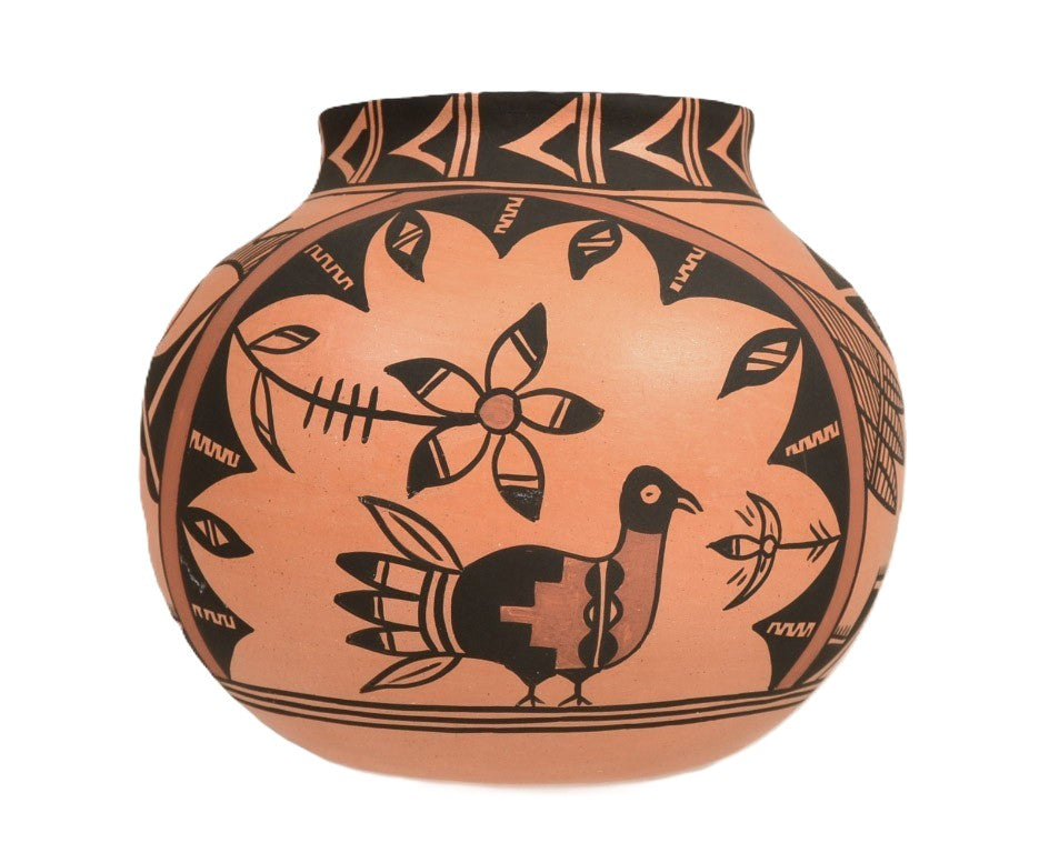 Jemez Pueblo Polychrome Pottery Jar By Reyes Madalena