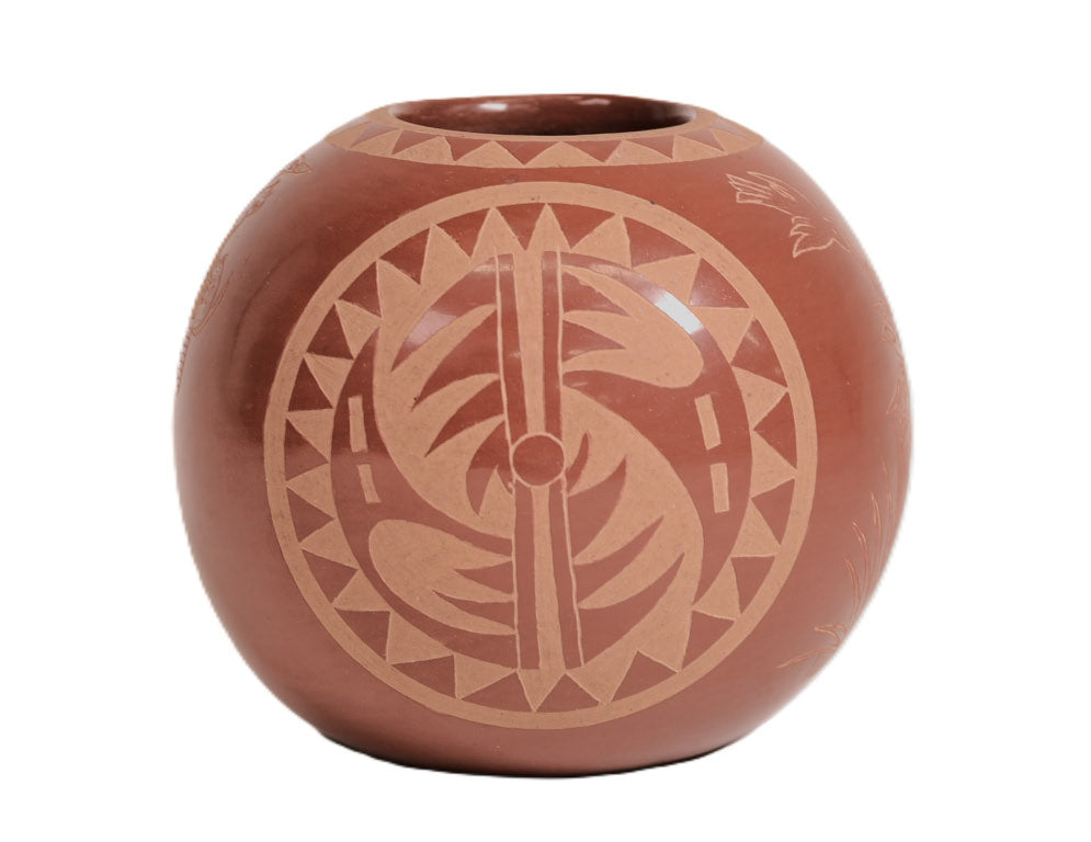 Santa Clara Pueblo Pottery By Camillo Tafoya "Sunflower"