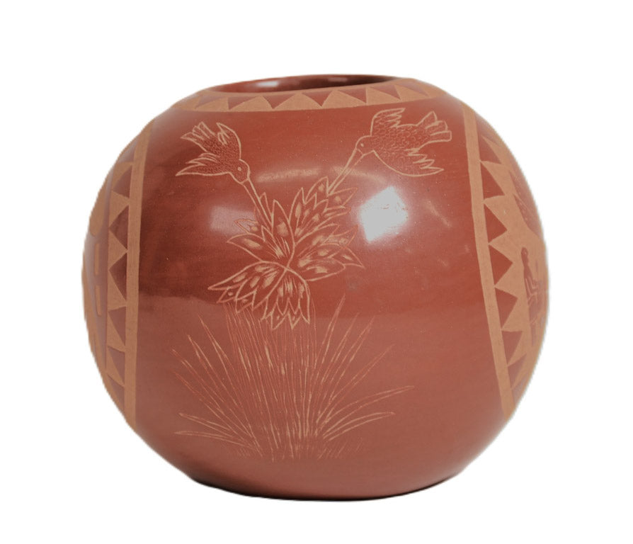 Santa Clara Pueblo Pottery By Camillo Tafoya "Sunflower"