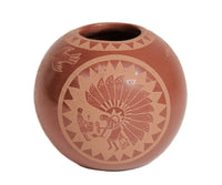 Santa Clara Pueblo Pottery By Camillo Tafoya "Sunflower"