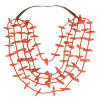 Navajo Coral Fetish Bird Necklace