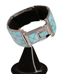 Zuni Turquoise Link Bracelet By Florentine and Lela Panteah