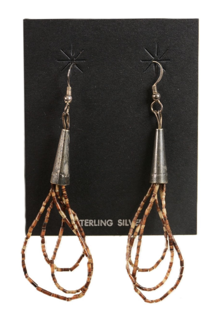 Navajo Heishi Brown French Hook Earrings