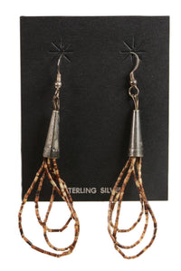 Navajo Heishi Brown French Hook Earrings