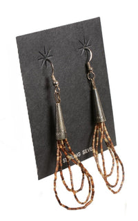 Navajo Heishi Brown French Hook Earrings