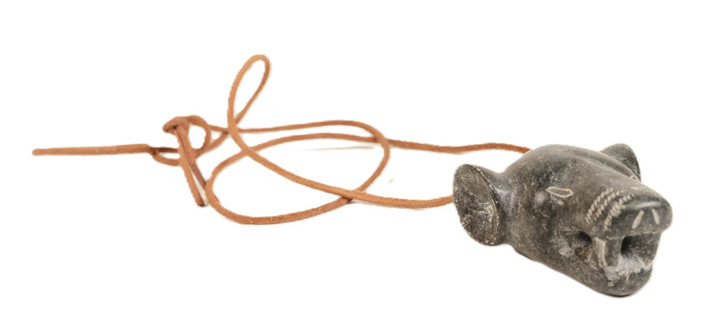 Inuit Bear Pendant on Leather Strap