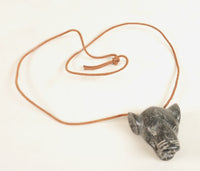 Inuit Bear Pendant on Leather Strap