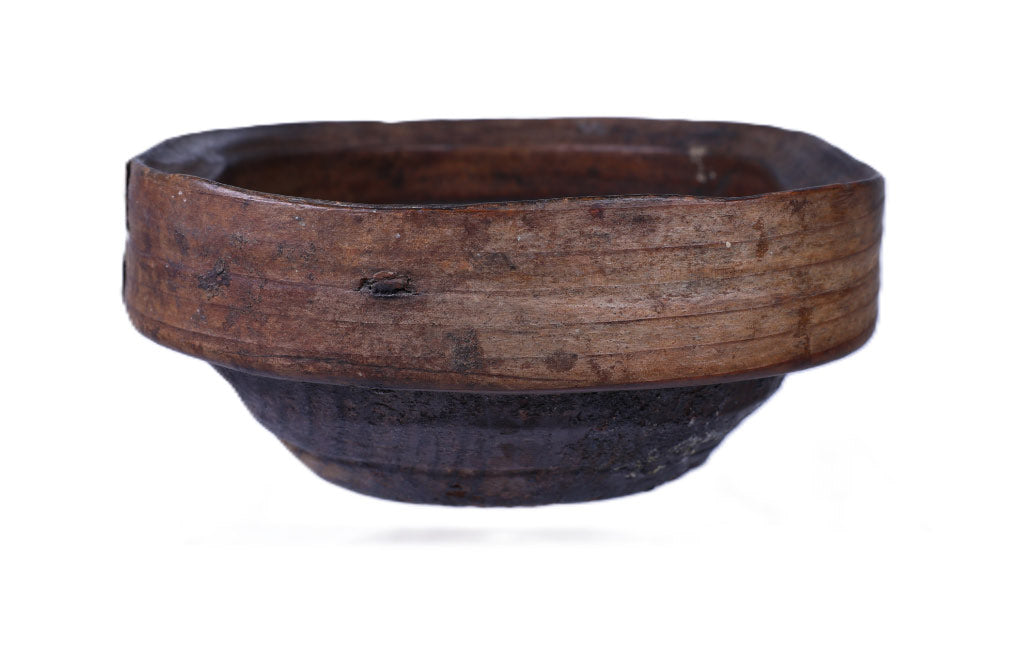 19th Century  Eskimo Wood Oil Bowl