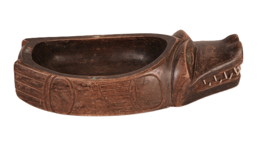 Tlinkit Carved Wood Seal Bowl