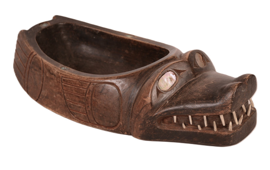 Tlinkit Carved Wood Seal Bowl