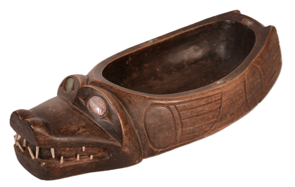 Tlinkit Carved Wood Seal Bowl