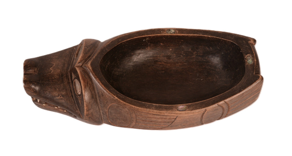 Tlinkit Carved Wood Seal Bowl