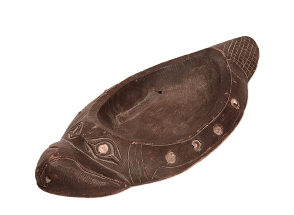 Northwest Coast Carved Wooden Effigy Beaver Bowl