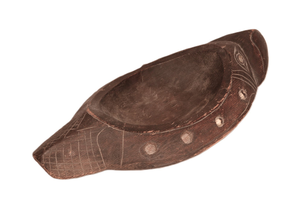 Northwest Coast Carved Wooden Effigy Beaver Bowl