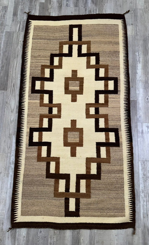 An Early Navajo Two Grey Hills Rug