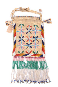 Apache Beaded Hide Bag