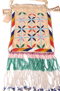 Apache Beaded Hide Bag