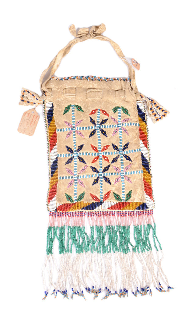 Apache Beaded Hide Bag