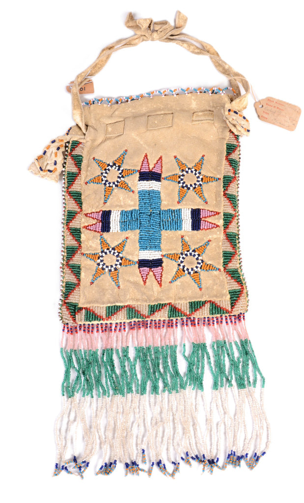 Apache Beaded Hide Bag
