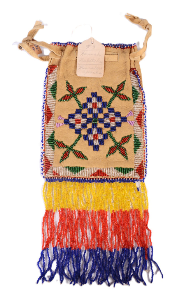 Apache Mescalero Hide Beaded Bag By Hannah Balatchee