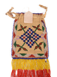 Apache Mescalero Hide Beaded Bag By Hannah Balatchee