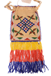Apache Mescalero Hide Beaded Bag By Hannah Balatchee