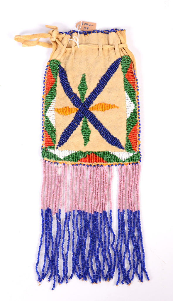 Apache Beaded Hide Bag