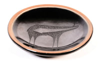 San Ildefonso Pueblo Pottery Dish with Deer Motif By Tony Da