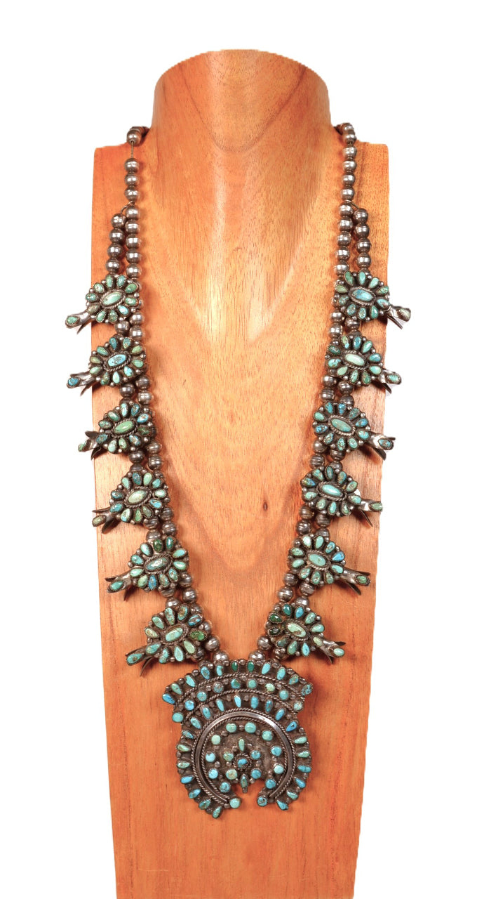 Navajo Cluster Squash Blossom Necklace