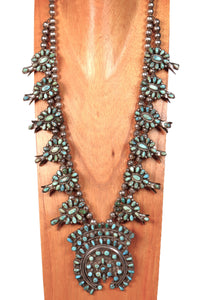 Navajo Cluster Squash Blossom Necklace