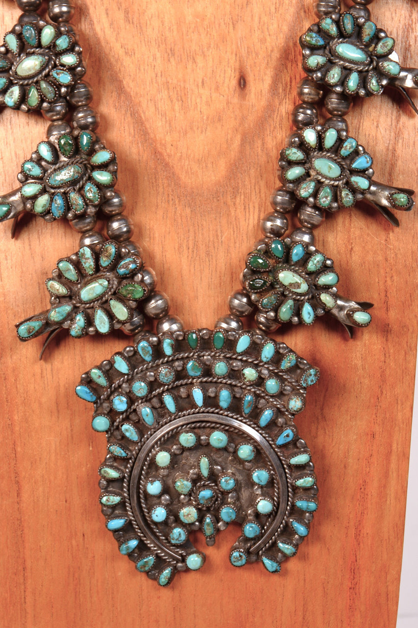 Navajo Cluster Squash Blossom Necklace