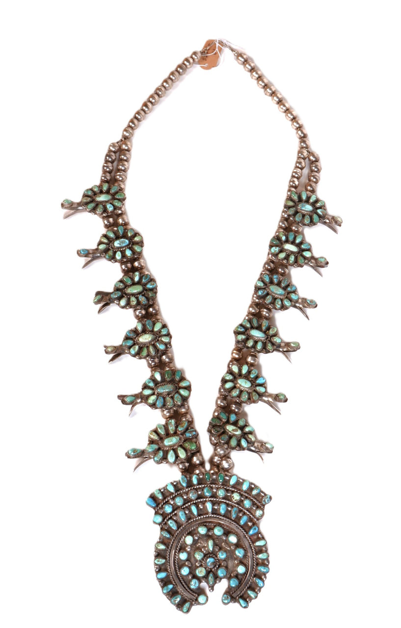 Navajo Cluster Squash Blossom Necklace