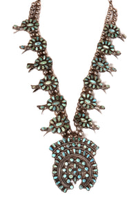 Navajo Cluster Squash Blossom Necklace