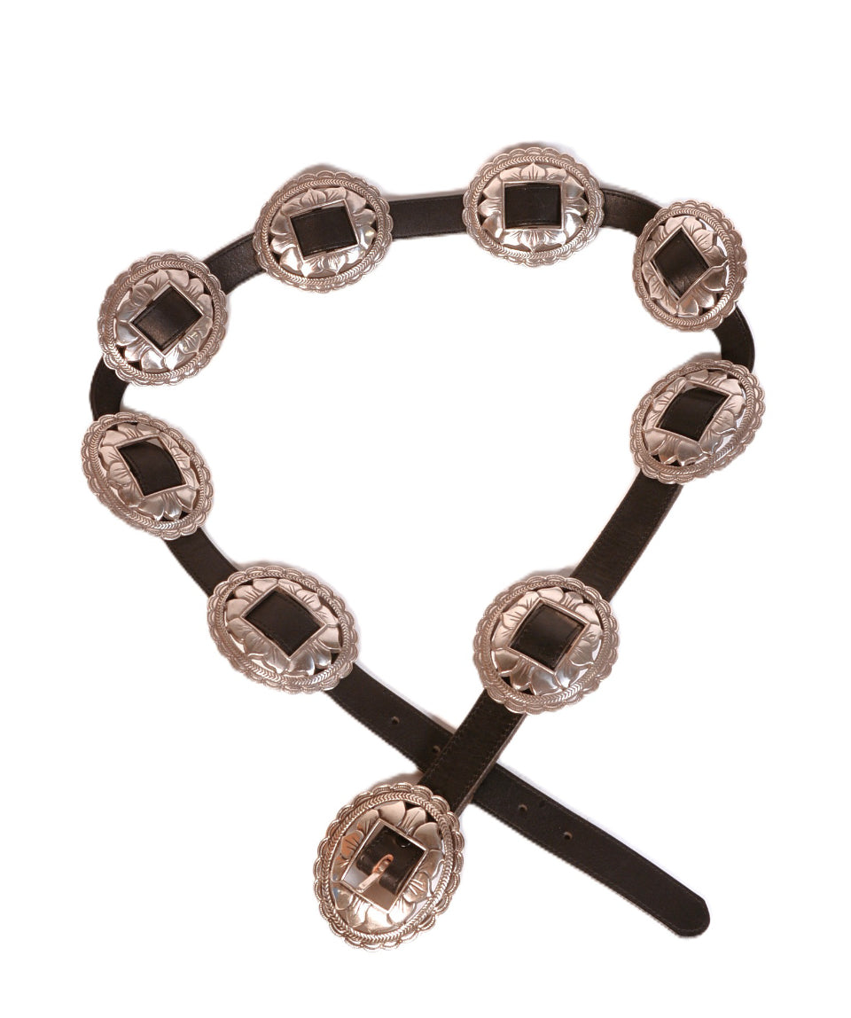 Navajo Sterling Silver Concho Belt