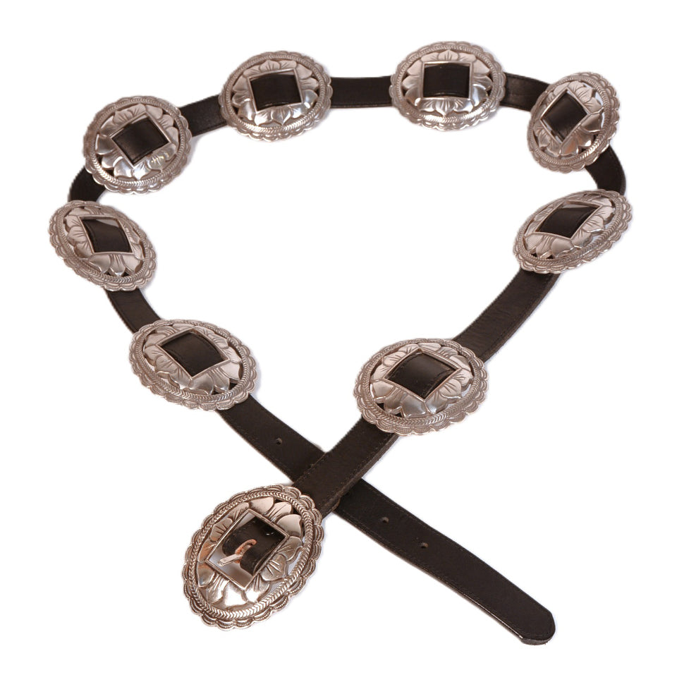 Navajo Sterling Silver Concho Belt