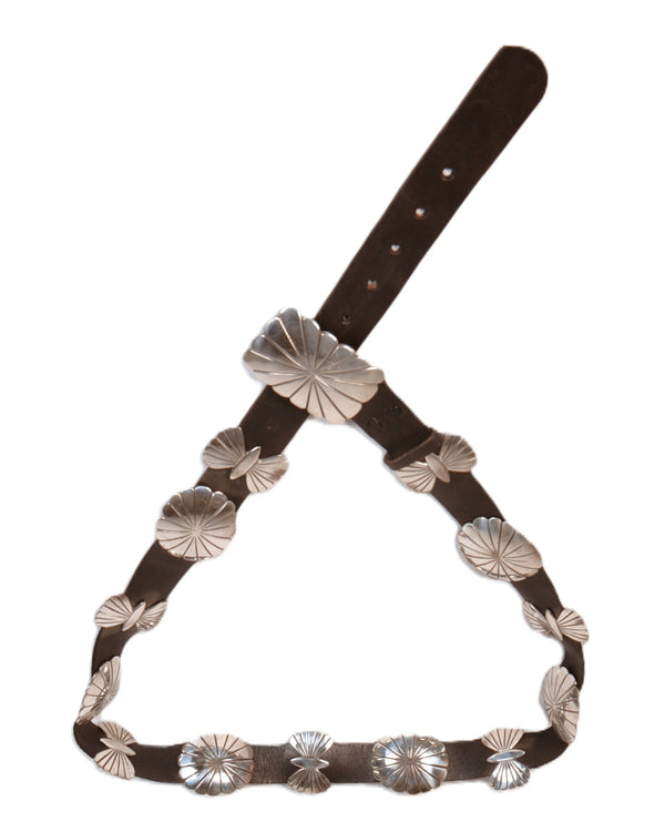 Navajo Sterling Silver Concho Belt