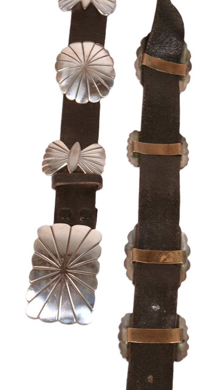 Navajo Sterling Silver Concho Belt
