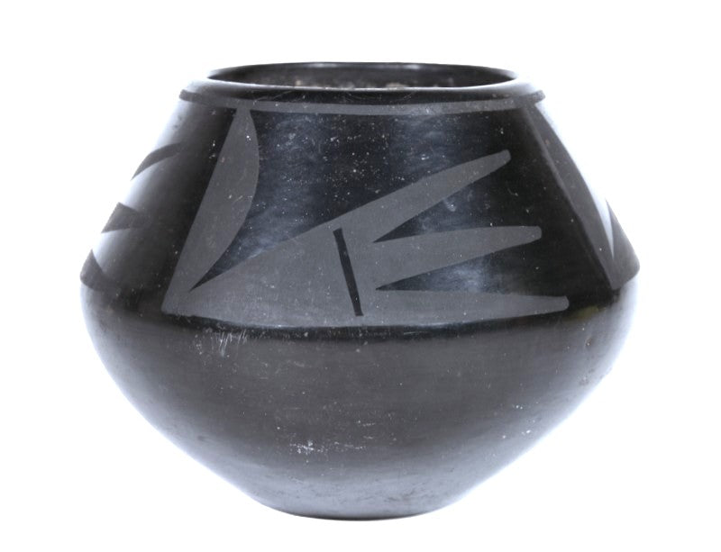San Ildefonso Black on Black Pottery Jar By Maria Martinez