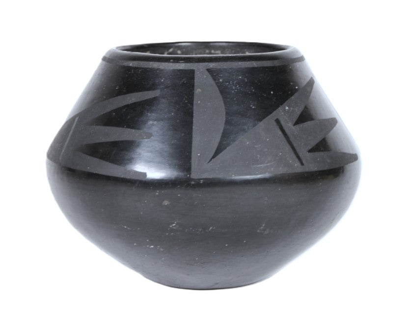 San Ildefonso Black on Black Pottery Jar By Maria Martinez