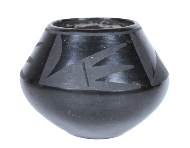 San Ildefonso Black on Black Pottery Jar By Maria Martinez