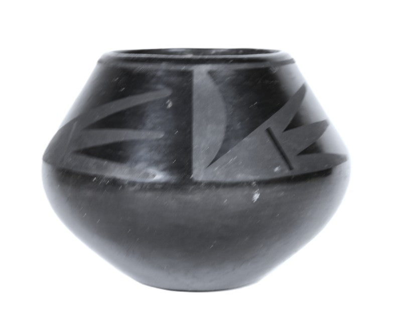 San Ildefonso Black on Black Pottery Jar By Maria Martinez