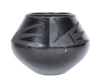 San Ildefonso Black on Black Pottery Jar By Maria Martinez