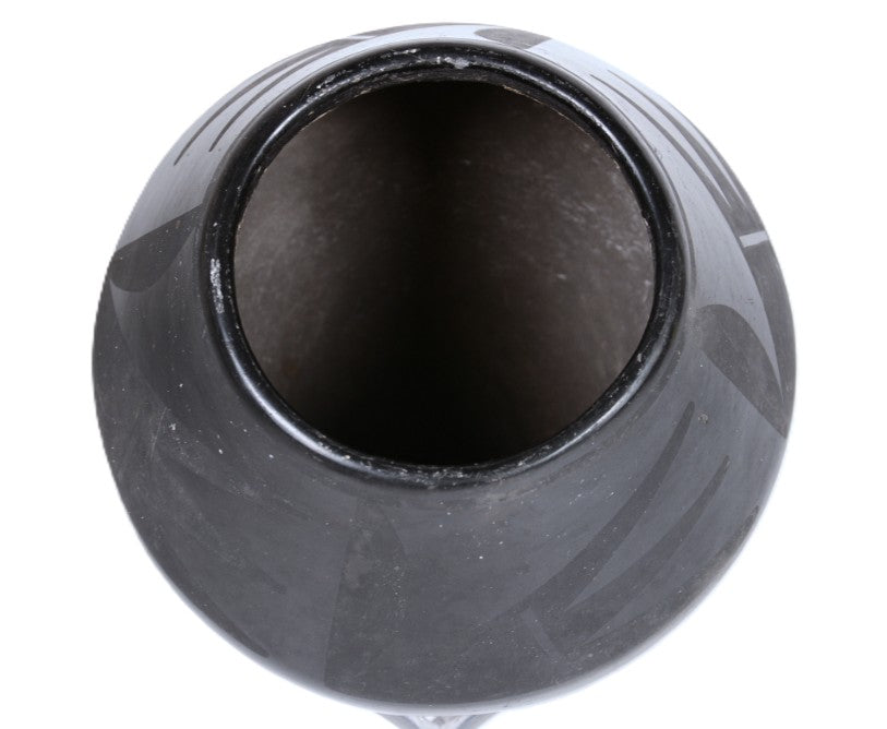 San Ildefonso Black on Black Pottery Jar By Maria Martinez