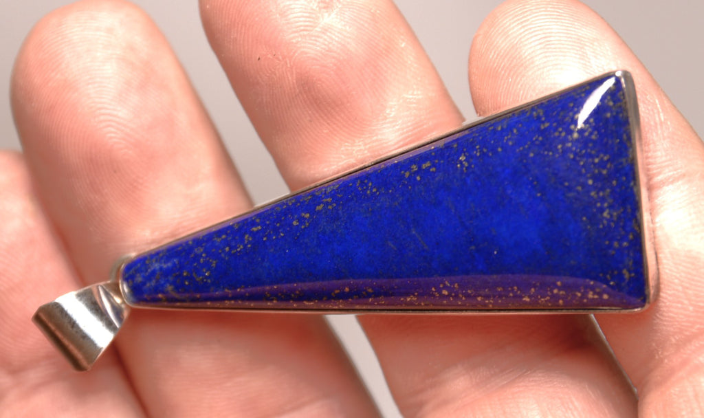 Navajo Sterling Silver and Lazuli Lapis Pendant By Eddie Chee